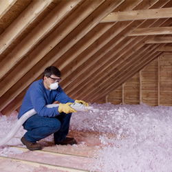 blowing loosefill insulation roof 1